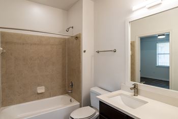 Bathroom with bathtub and shower at Grand Villas at Cinco Ranch, Katy, Texas